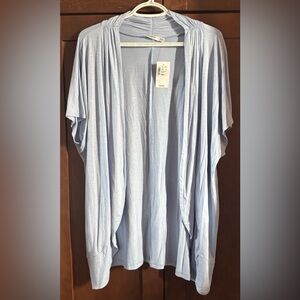 Light Blue Open Front Cardigan